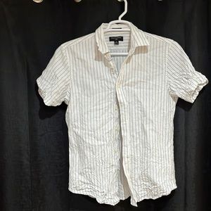 Blue and white linen shirt